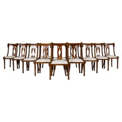 Napoleon III Style Faux Rope Mahogany Gondola Dining Chairs - Set of 12