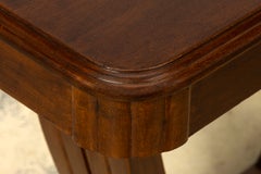French Art Deco Walnut Console Table, 1930s, Sculptural Base, Provence