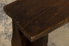 Late 19th Century French Provincial Rustic Pine Farmhouse Bench