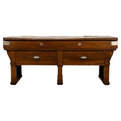 1920s French Art Deco Butcher Block Table, Beech Wood, Provence