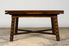 Late 19th Century English Jacobean Style Walnut Extendable Dining Table