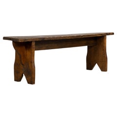 Late 19th Century French Provincial Rustic Pine Farmhouse Bench