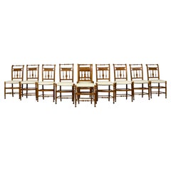 Set of 10 Late 19th Century French Provincial Walnut Dining Chairs