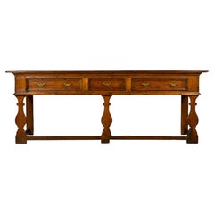 Late 18th Century English Pine Dresser Base or Server with Three Drawers