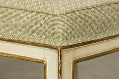 Set of 8 Late 19th Century Gustavian Style Chairs in Olive Green Floral Fabric