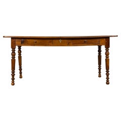 Mid-19th Century French Louis Philippe Walnut Writing Table with Three Drawers