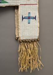 Antique Native American Beaded Hide Saddle Blanket, Plains, Late 19th Century