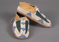 Antique Native American Beaded Child's Moccasins, Arapaho, 19th Century