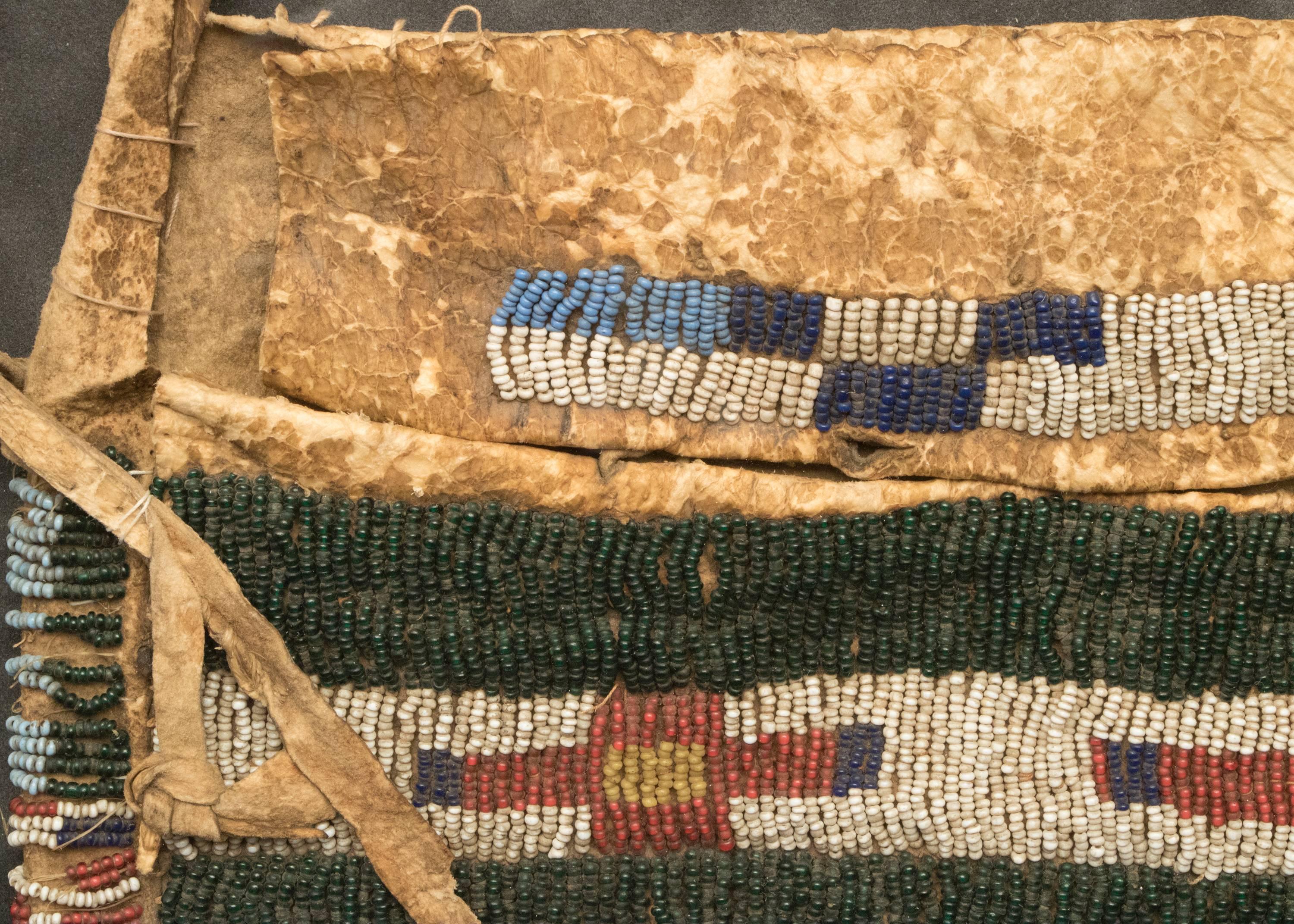 Native American Beaded Possible Bag, Blackfeet 'Plains Indian, ' circa 1920 In Good Condition In Denver, CO