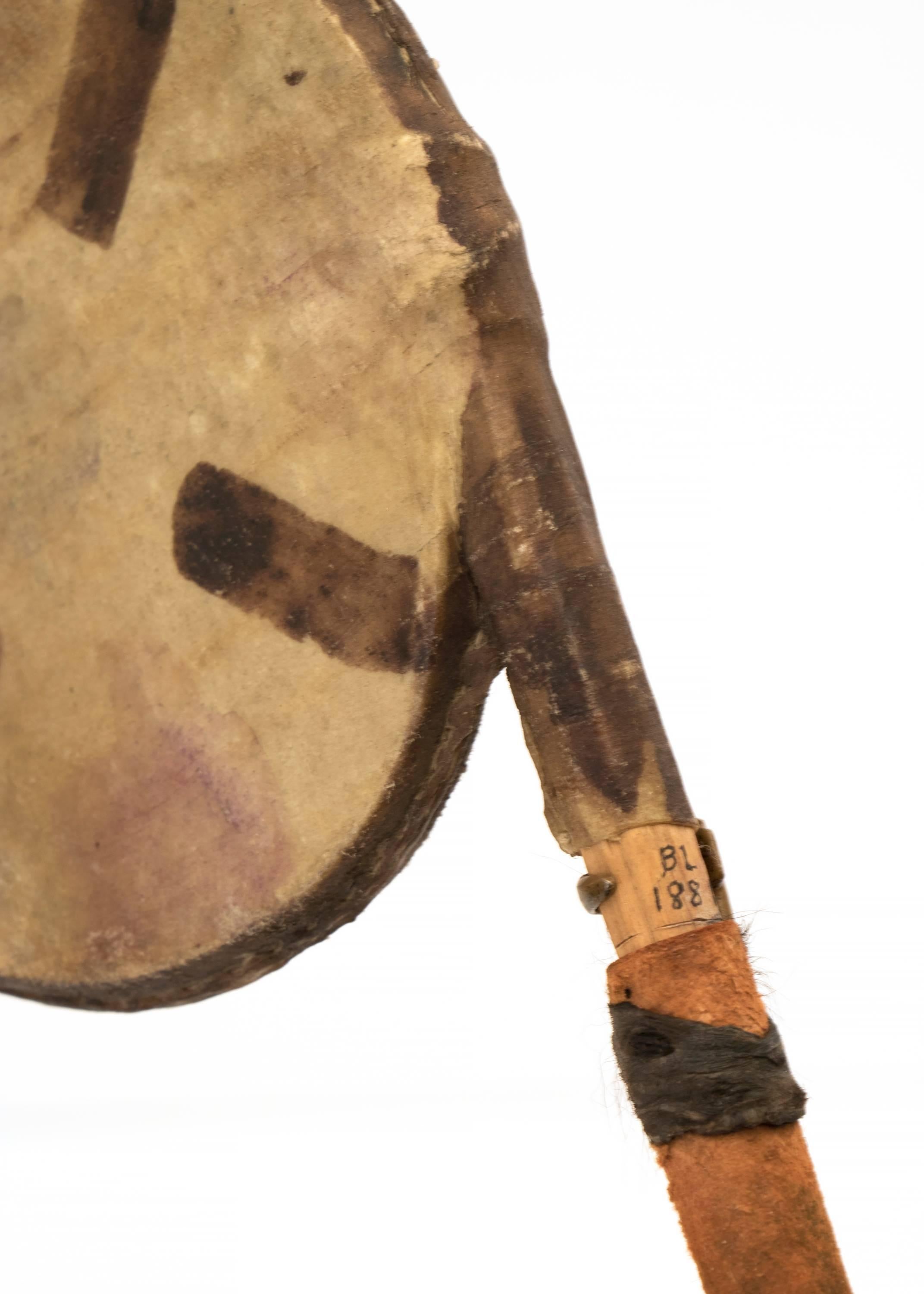 Hide Pair of Antique Native American Rattles, Plains Indian, Early 20th Century