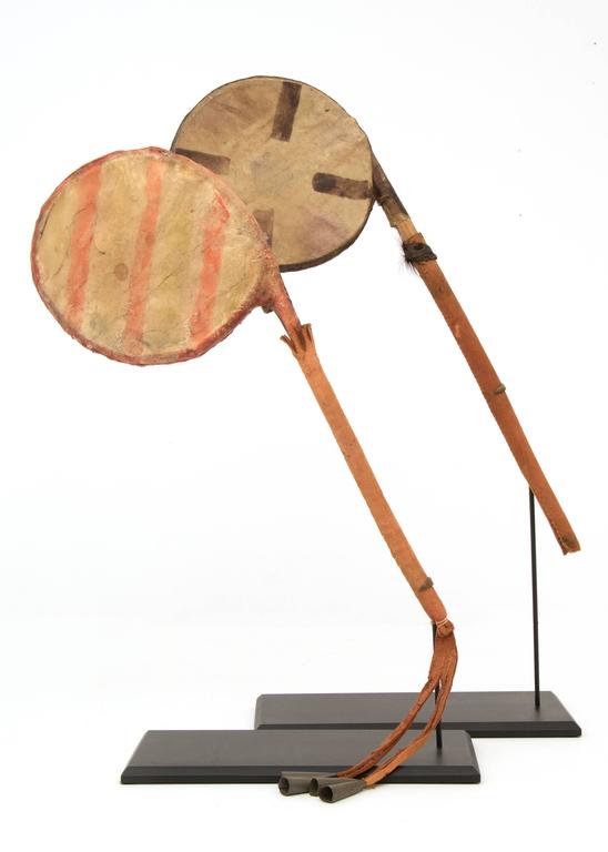 Pair of Antique Native American Rattles, Plains Indian, Early 20th