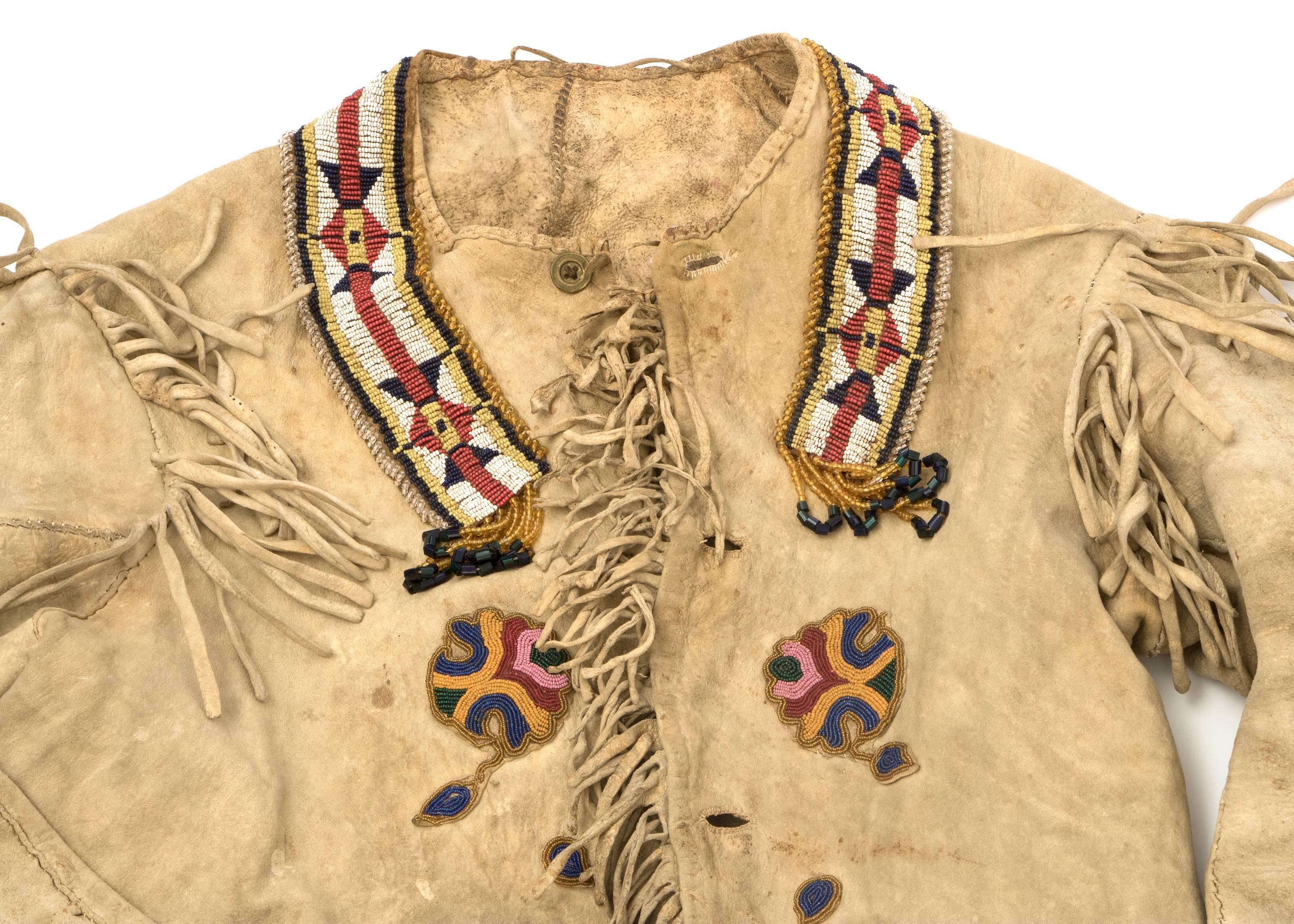Antique Native American Beaded Hide Outfit, Ute, circa 1900 1