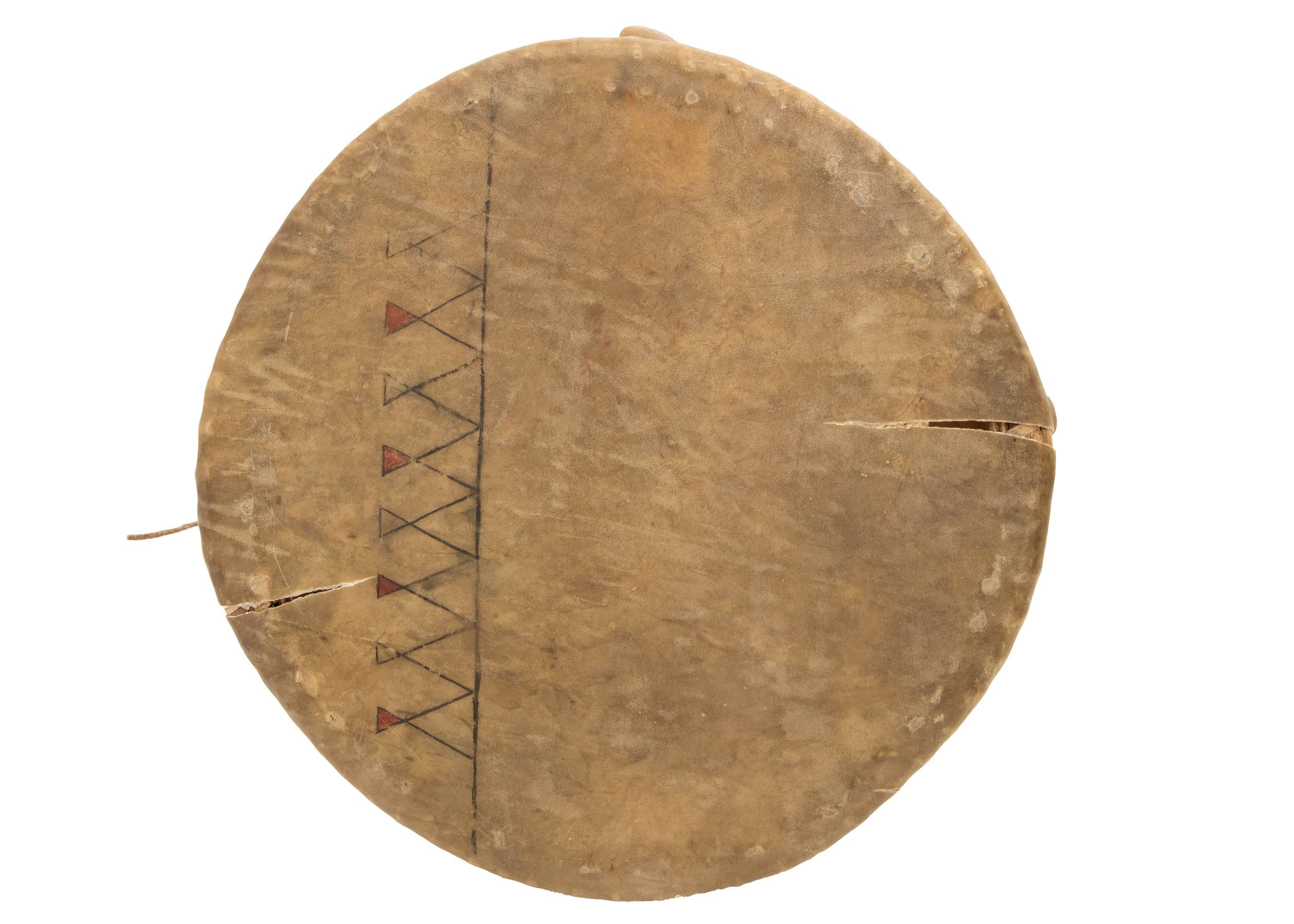Native American Pueblo Drum and Plains Striker, Early 20th Century 4