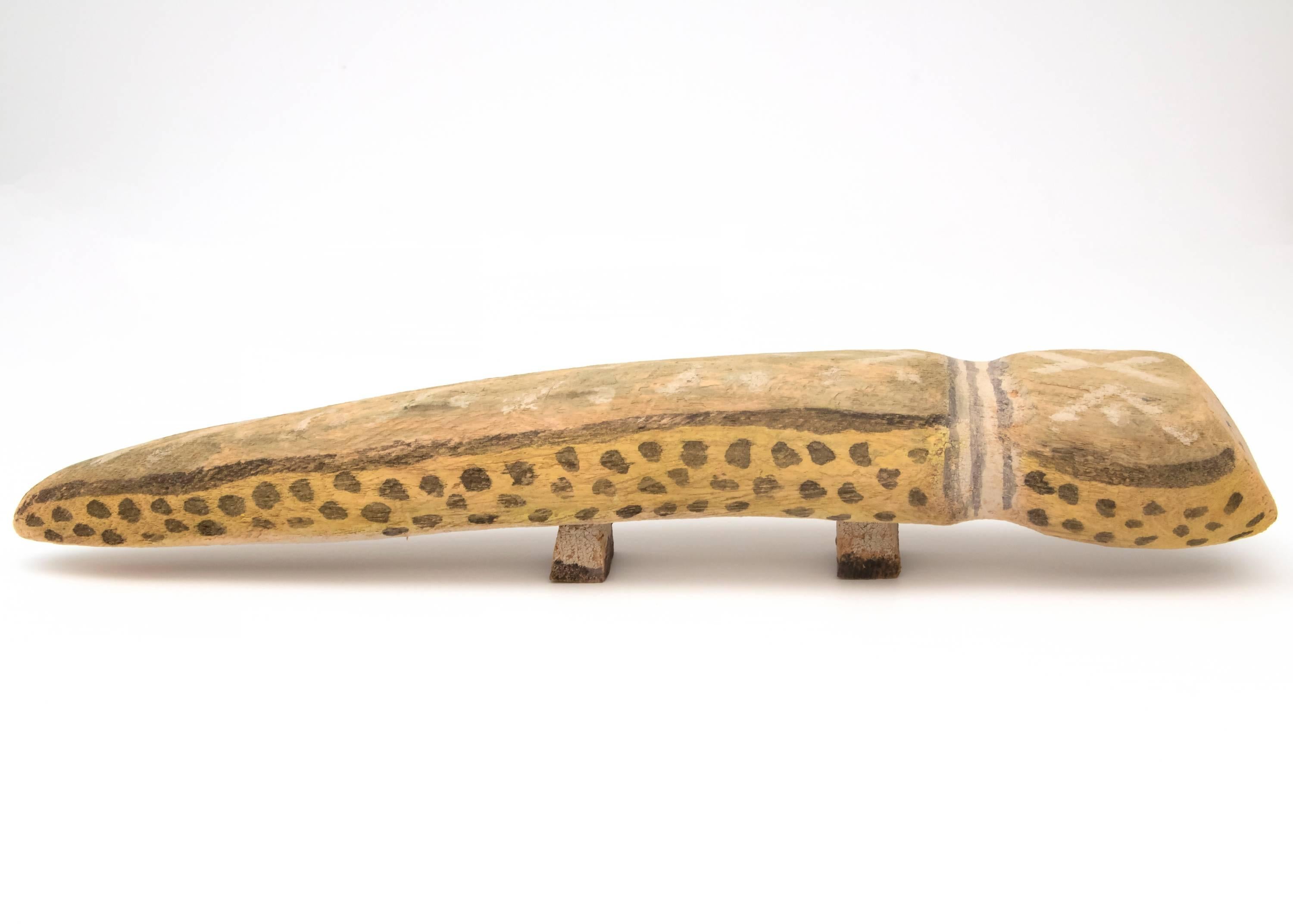 A lizard form carved of cottonwood with pigments.

About the Artist:
A Navajo Sheepherder and medicine man, Charlie Willeto began carving in 1960, just four years before his death. He is now one of the best recognized Navajo folk artists. The