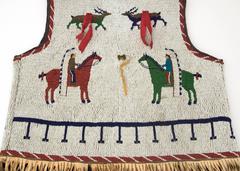 Antique Native American Pictorial Beaded Vest, Sioux, circa 1900