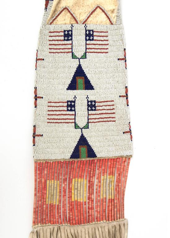 Antique Native American Pictorial Beaded Tobacco Bag ...