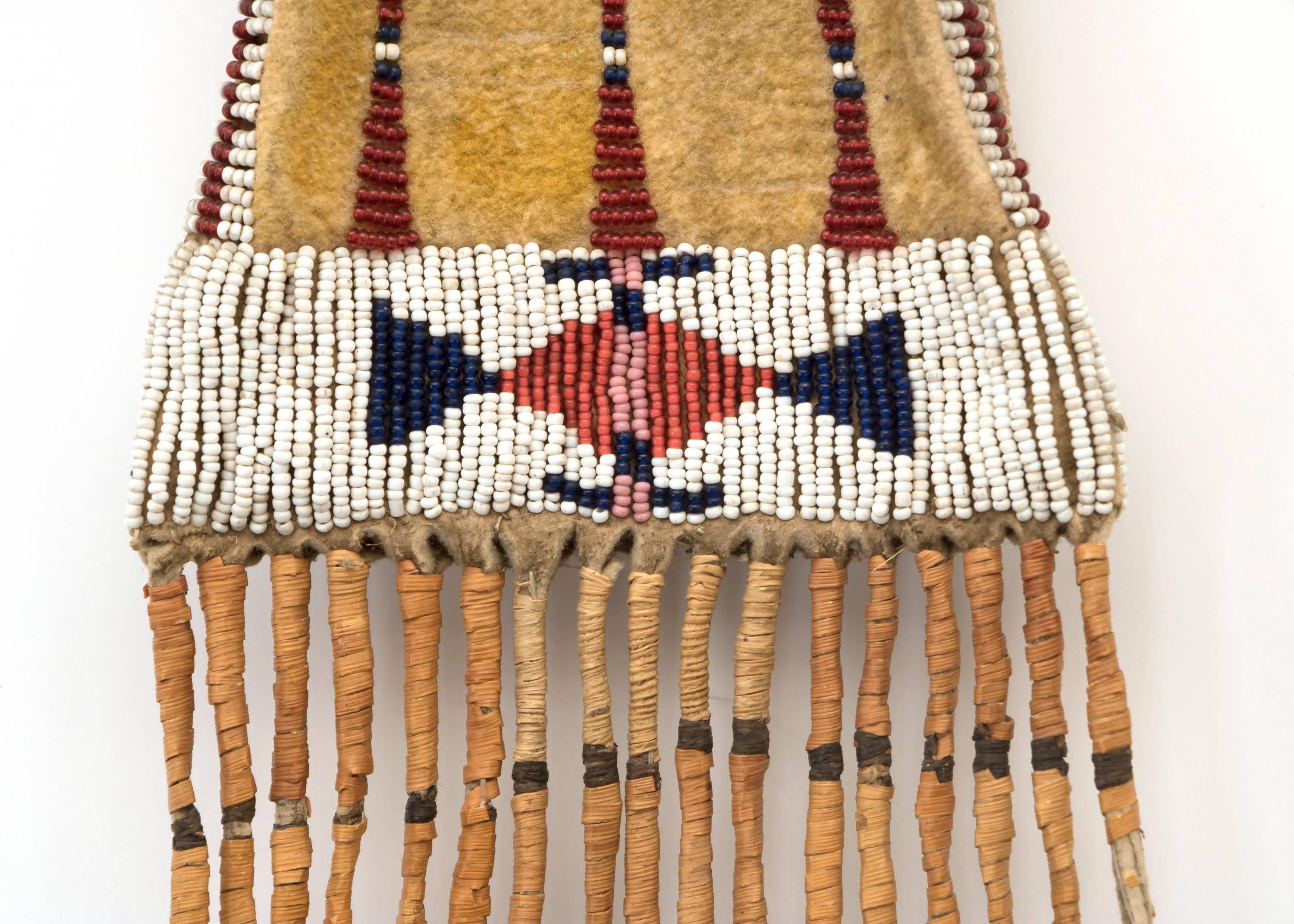 19th Century Antique Native American Tobacco Bag, Arapaho, circa 1875-1880