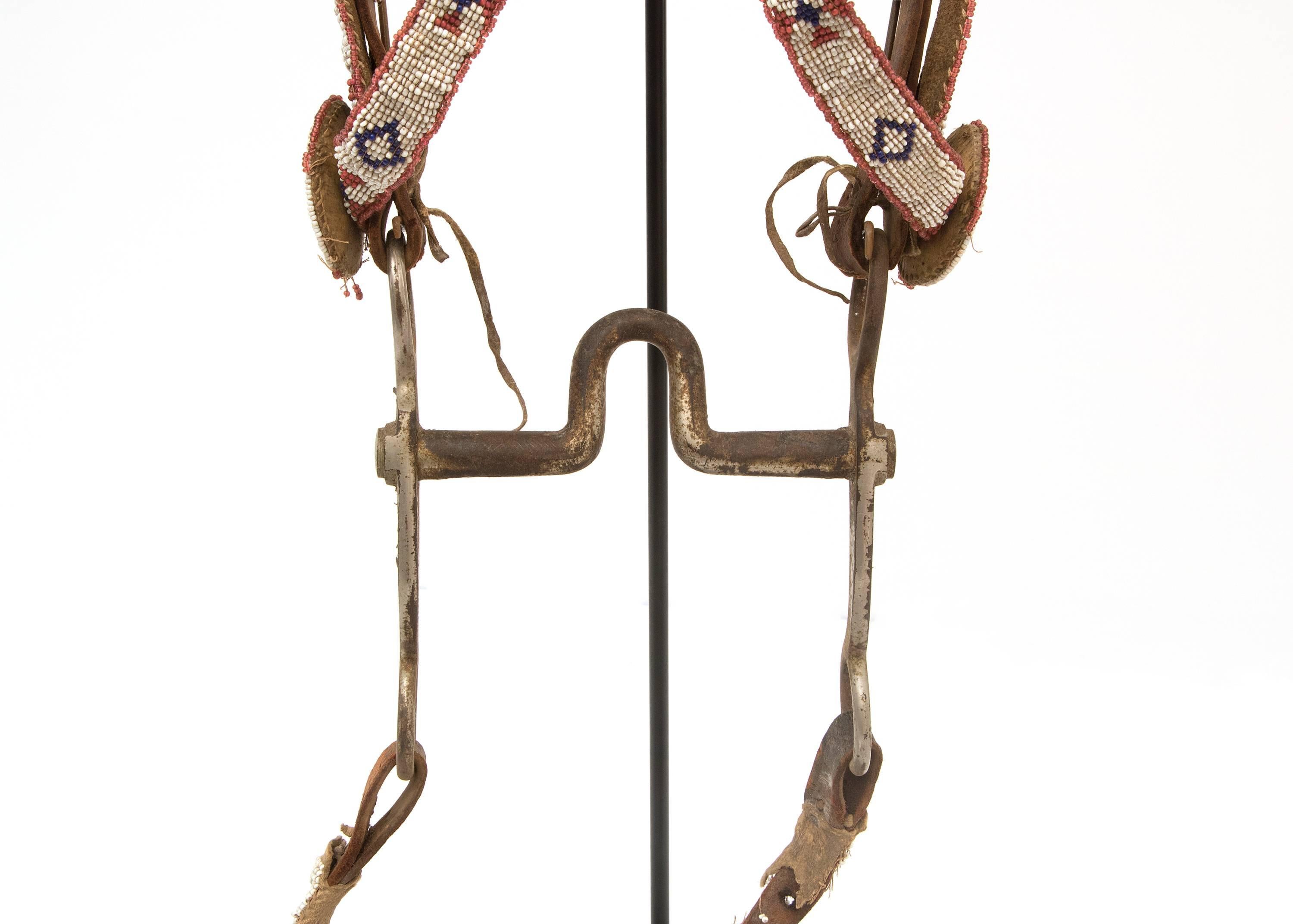 Hide Native American Bridle/Head Stall, Sioux, 20th Century