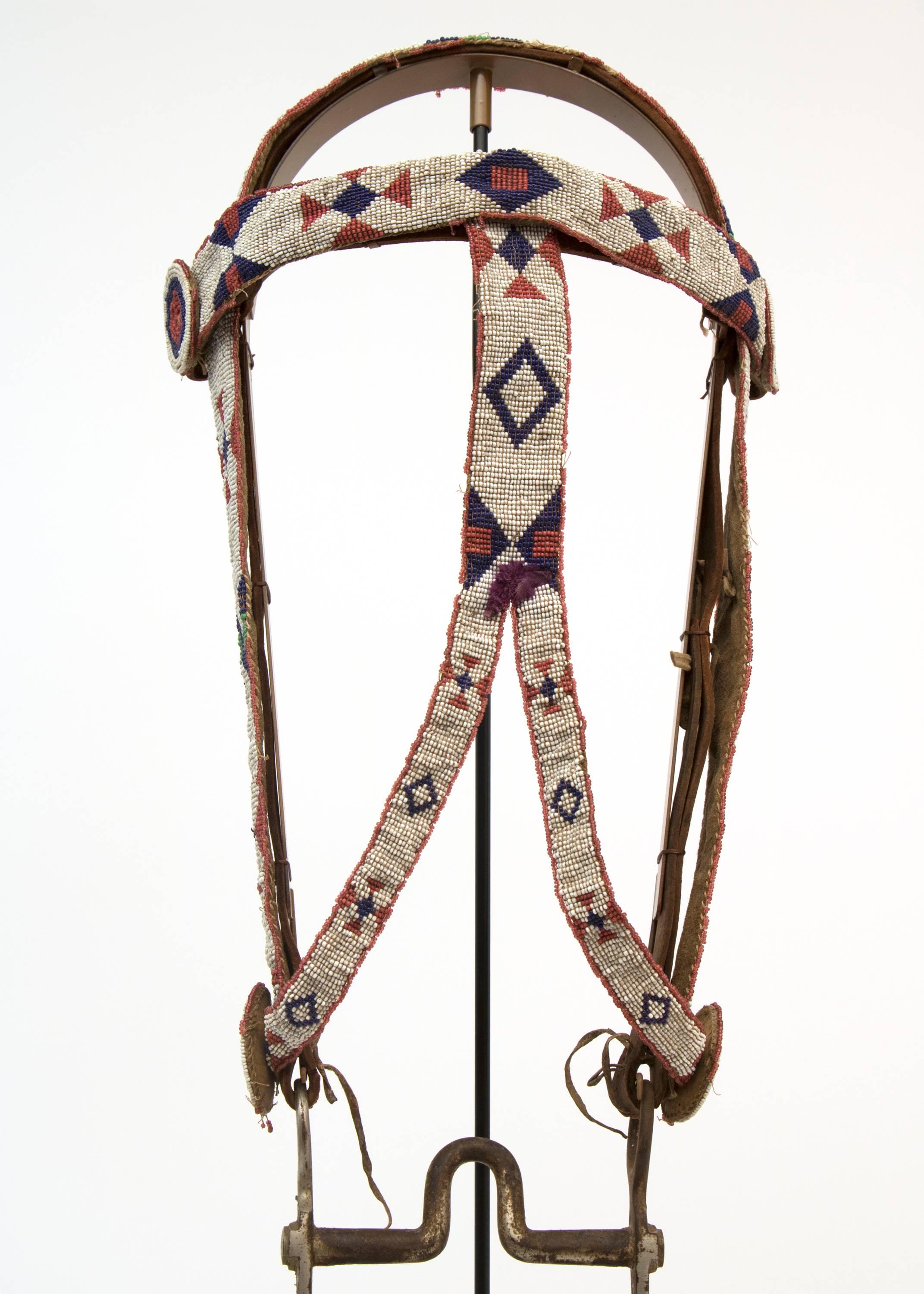 Beaded Native American Bridle/Head Stall, Sioux, 20th Century