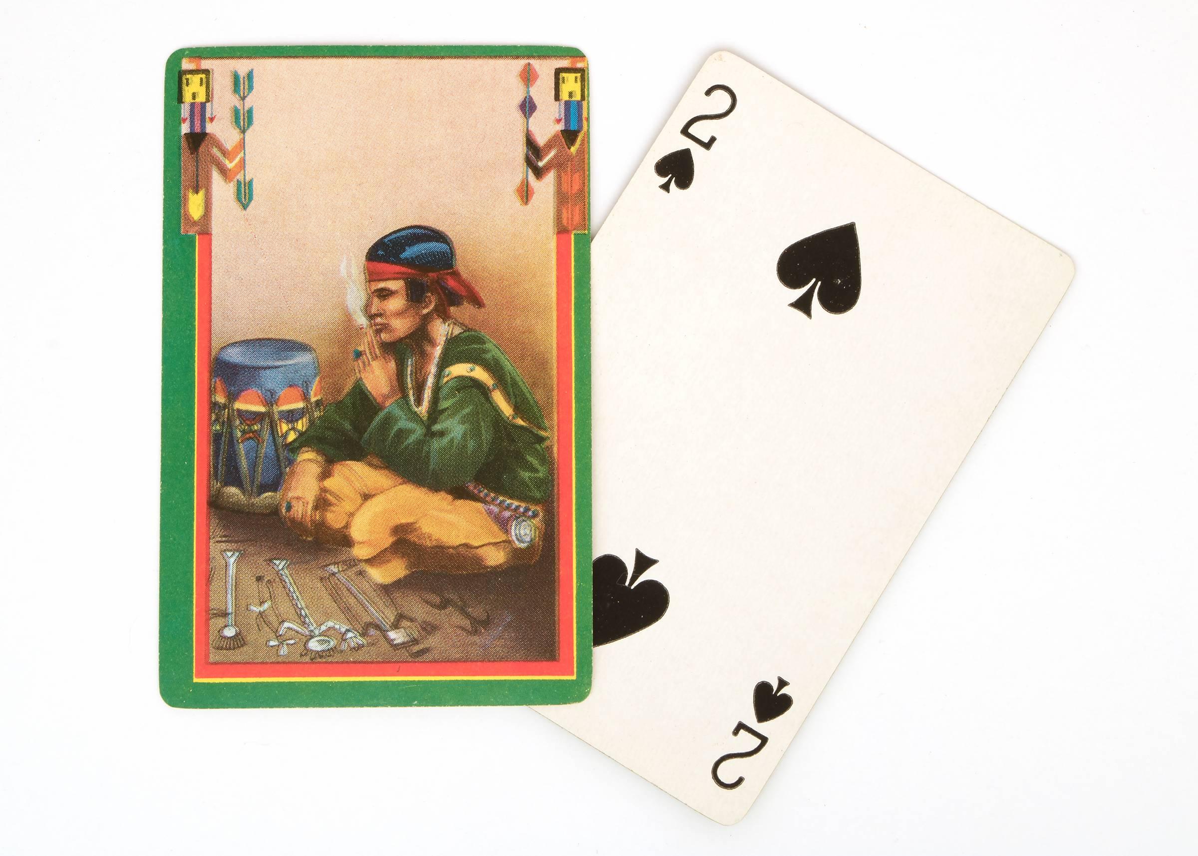 Two decks of playing cards - first set has a weaver; second has an Indian smoking - Arco Brand, Chicago.

Expedited and International shipping is available; please contact us for an estimate.