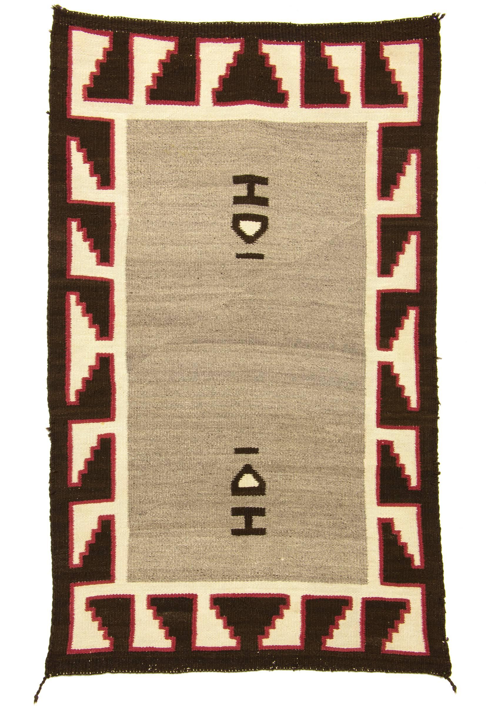 Native American Vintage Navajo Regional Rug 'Double Saddle Blanket', circa 1945