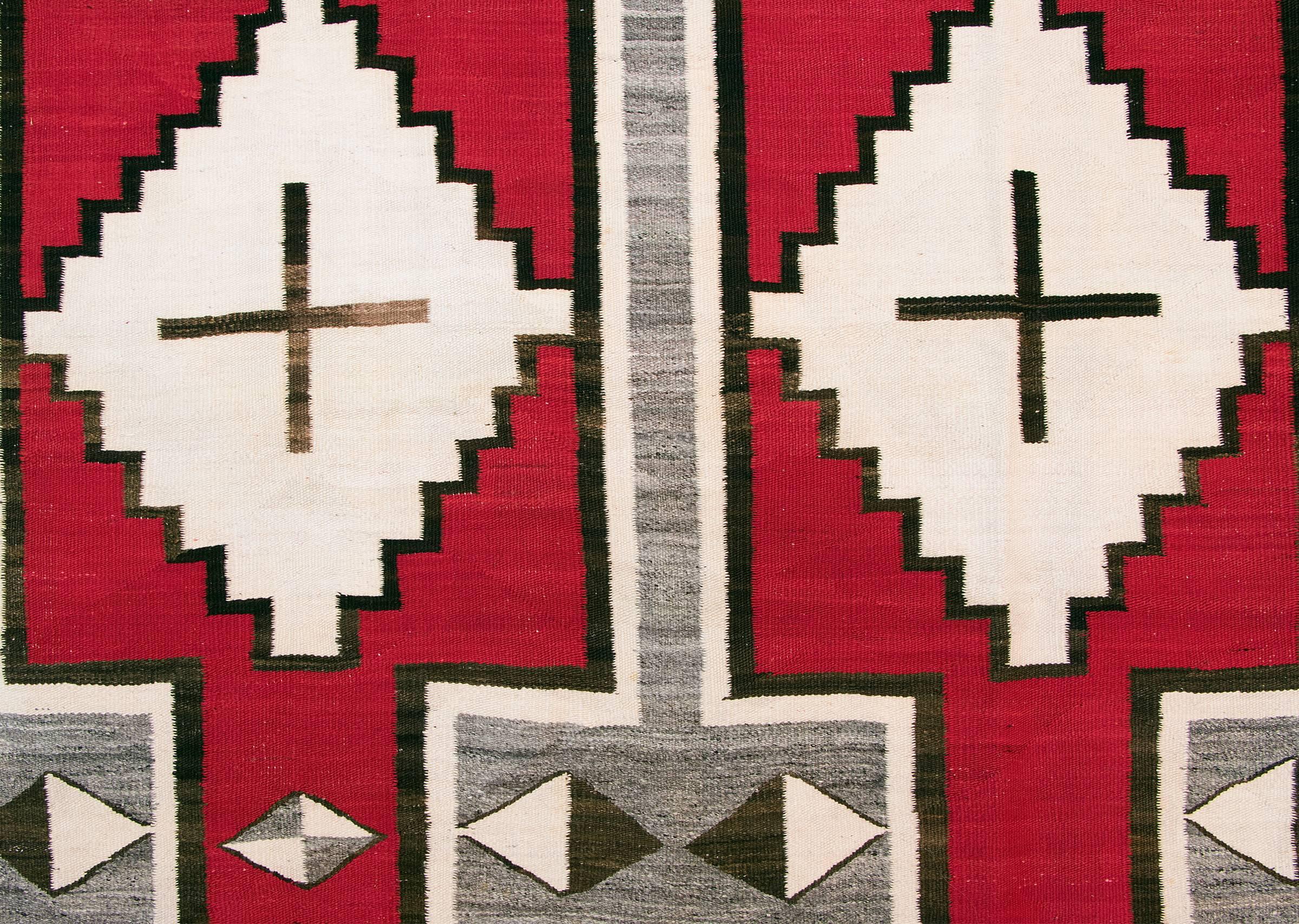 Hand-Woven Antique Navajo Rug, Ganado Trading Post, Early 20th Century