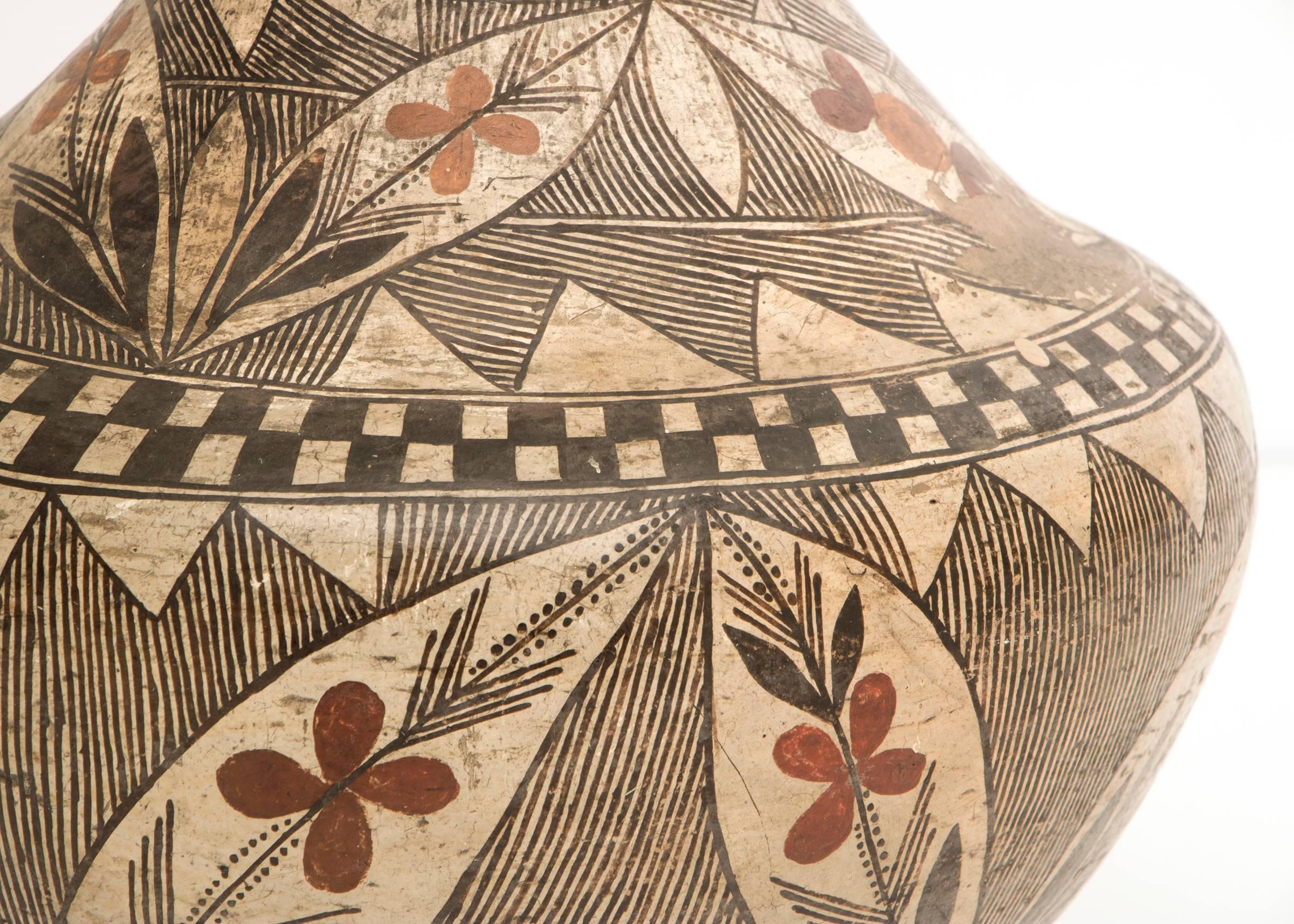 20th Century Antique Southwestern Native American Pottery Jar, Isleta Pueblo