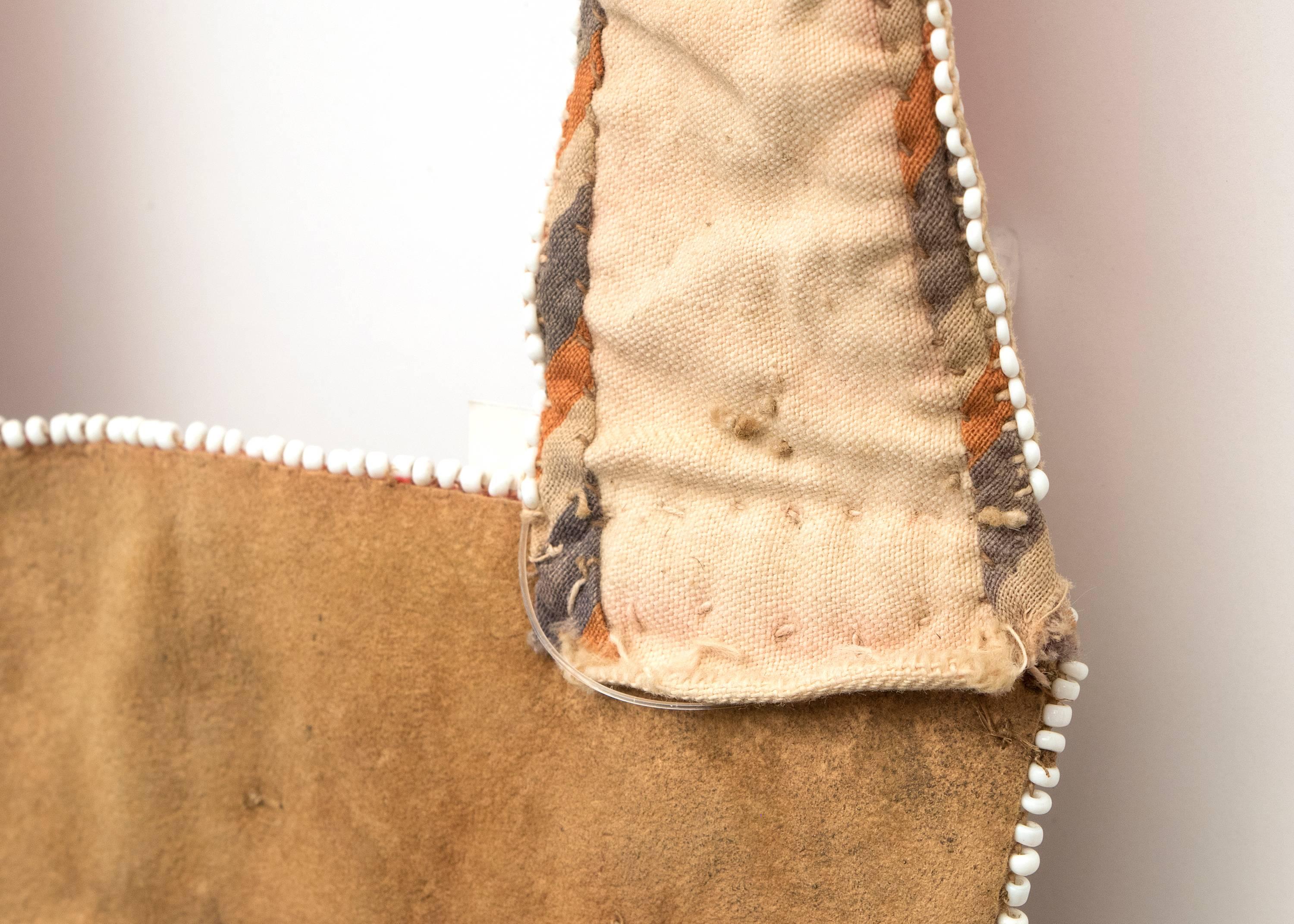 Hide Native American Beaded Bandolier Bag, Tahltan (Northwest Coast), circa 1870