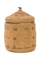 Native American Lidded Basket, Tlingit 'Pacific Northwest Coast, ' circa 1900