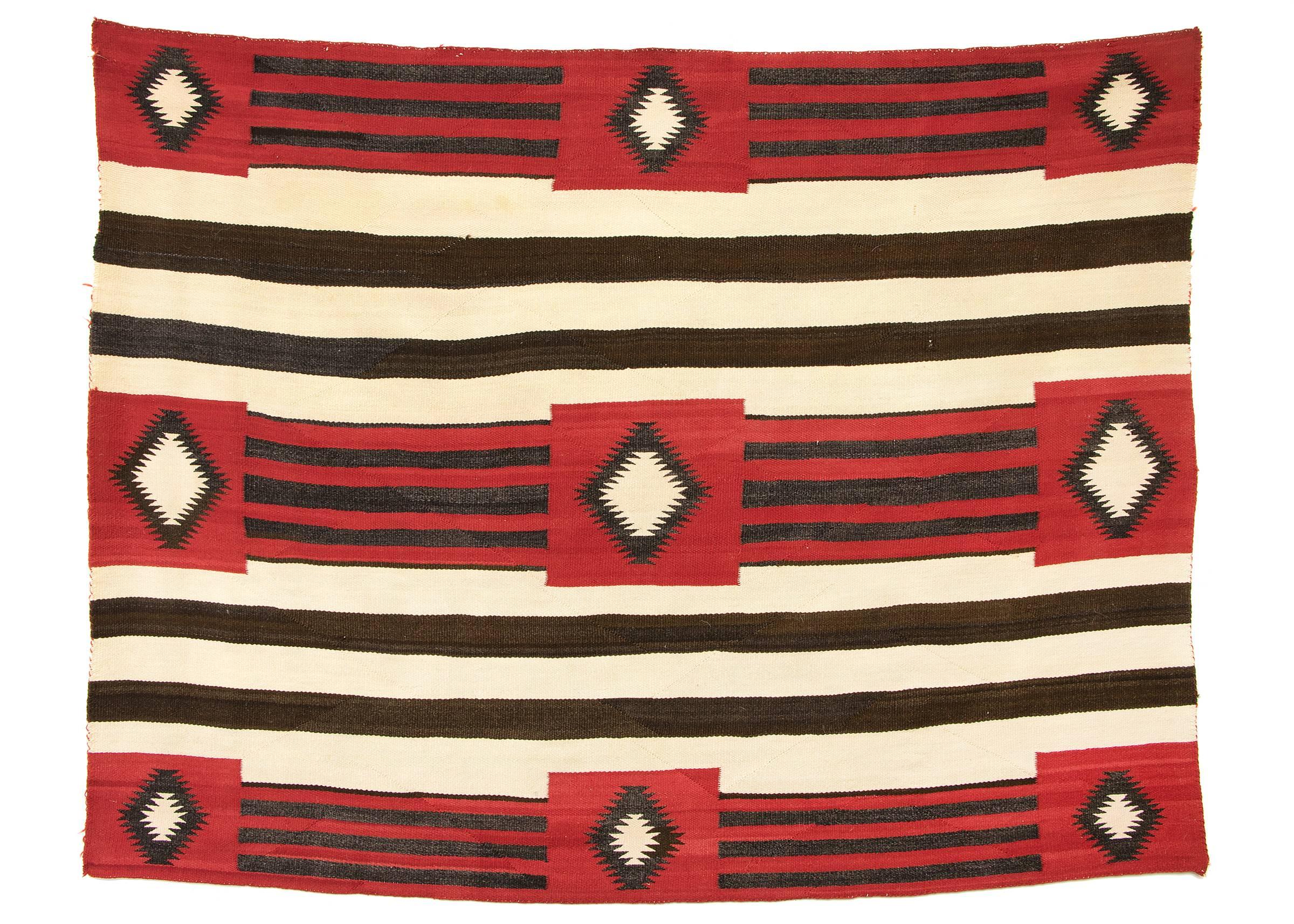 Native American Vintage Navajo Rug, Chief's Blanket Revival, circa 1930