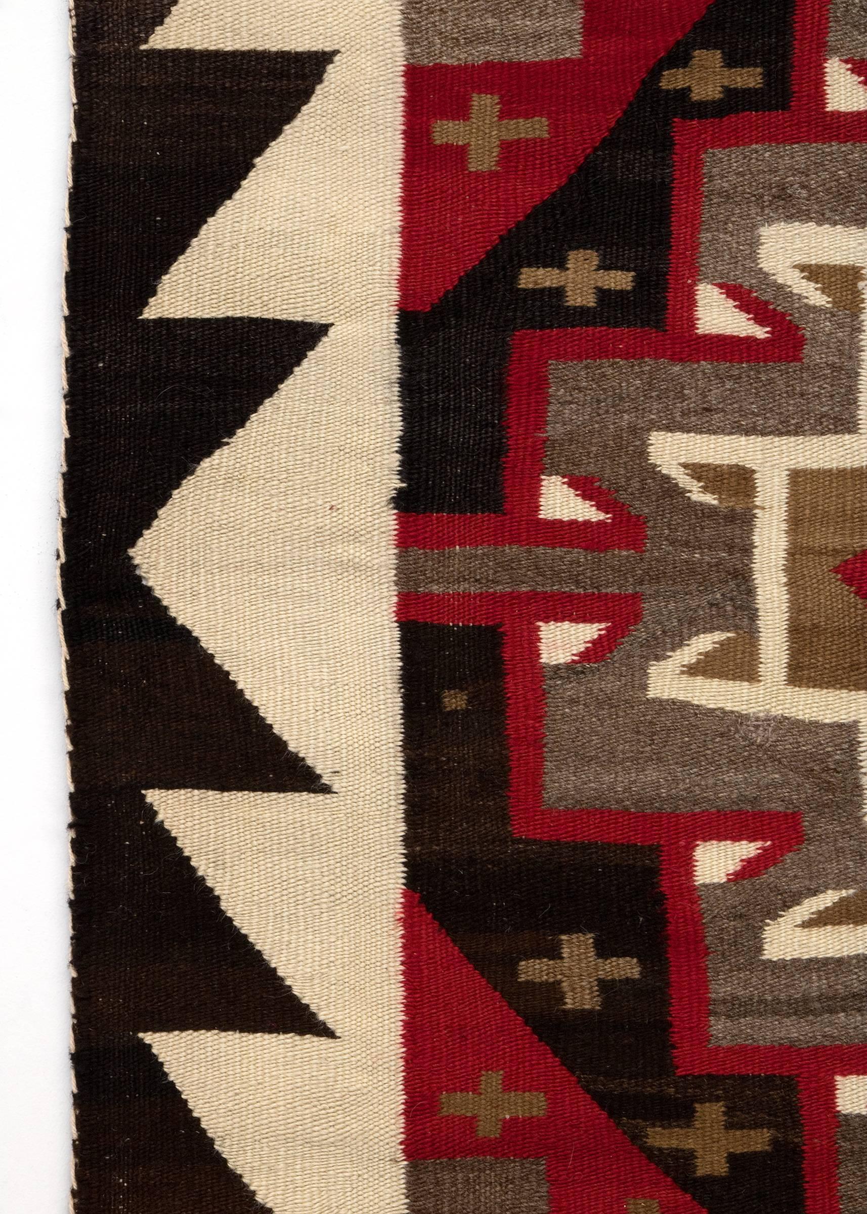 Hand-Woven Vintage Navajo Regional/Trading Post Rug, circa 1940