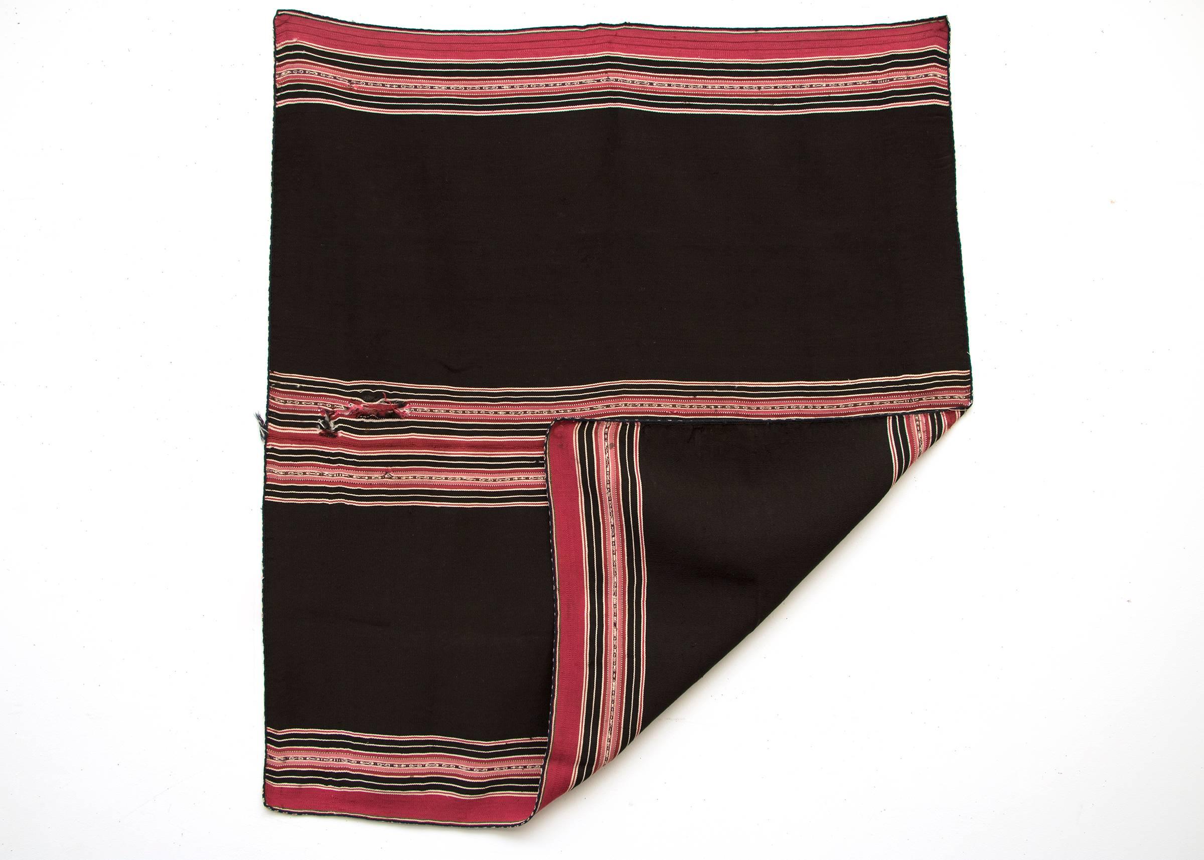 Antique Bolivian textile Beautifully woven of Camelid wool with natural dyes, originating from the Aymara culture, Bolivia, mid-19th Century.

