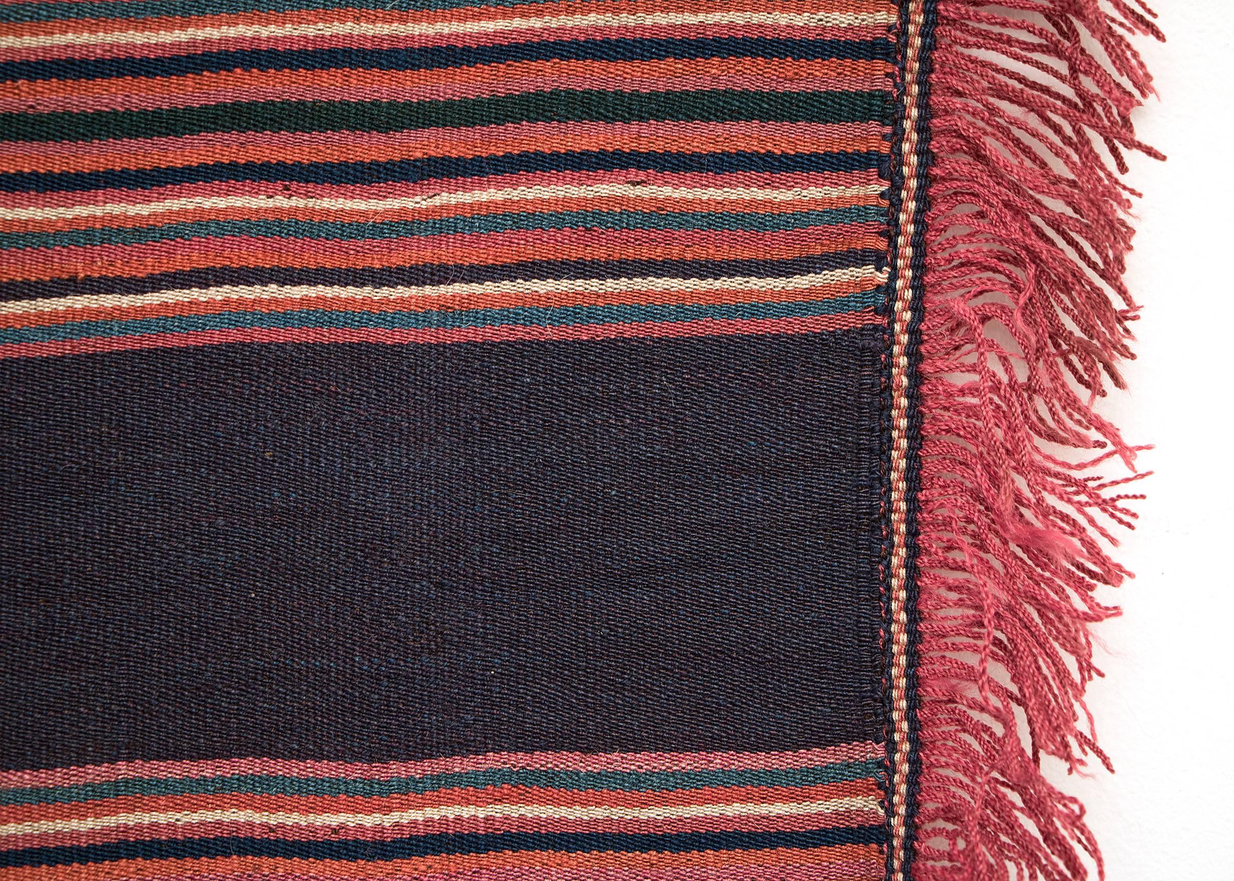  Wool Poncho woven in the mid-19th Century of Camelid Wool with natural dyes, Aymara culture, Sica Sica region, Bolivia.