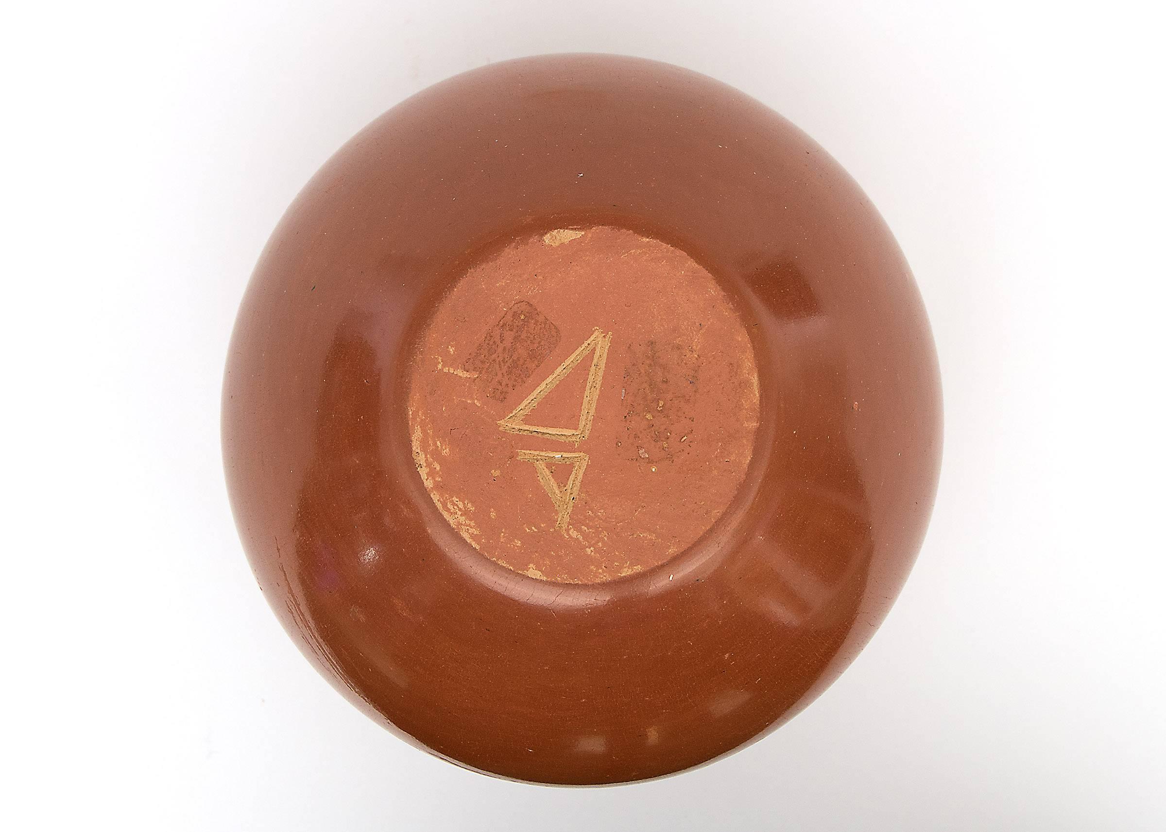 American Redware Pottery Jar with an Avanyu by Tony Da, San Ildefonso Pueblo