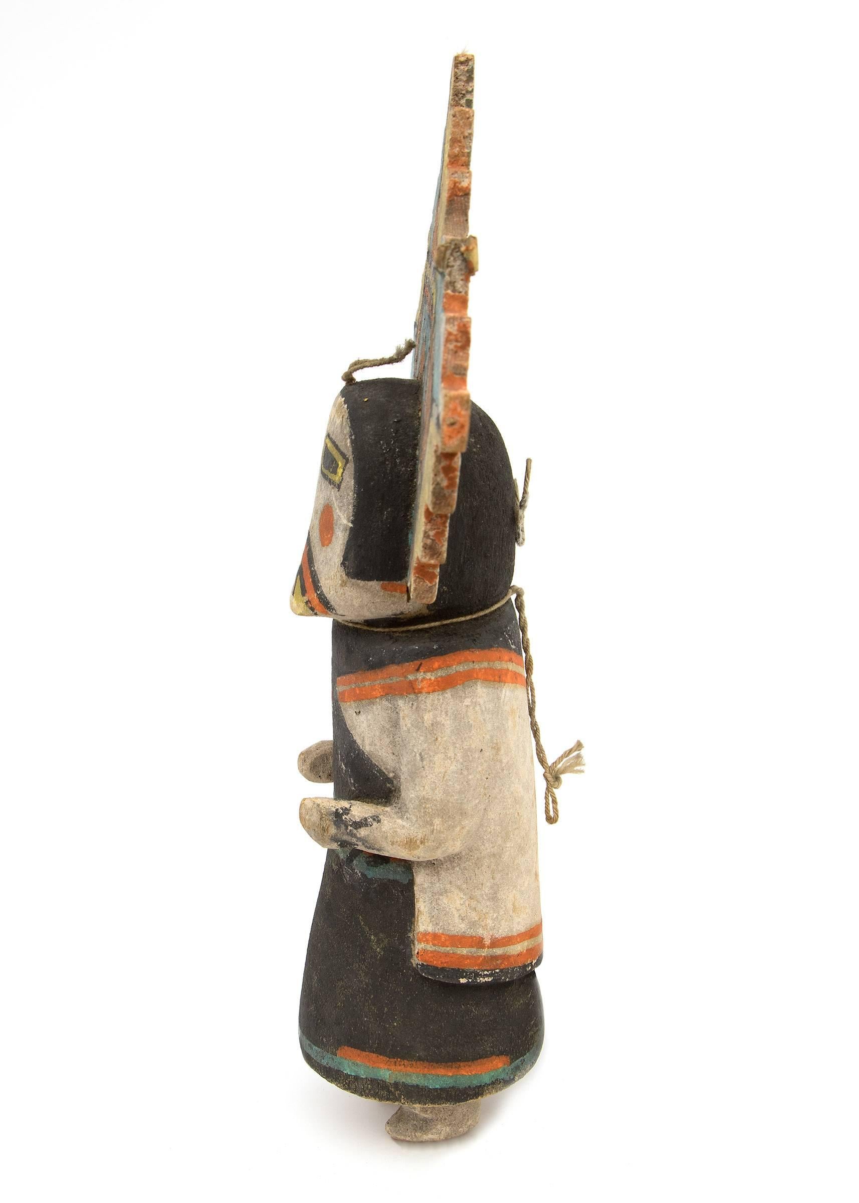 Hopi Salako Mana Kachina (Katsina).  Hand-carved of cottonwood and painted with pigments.

The Hopi tribe, now a sovereign Native American Indian nation, is located in the American Southwest in Northeastern Arizona and is comprised of 12 villages