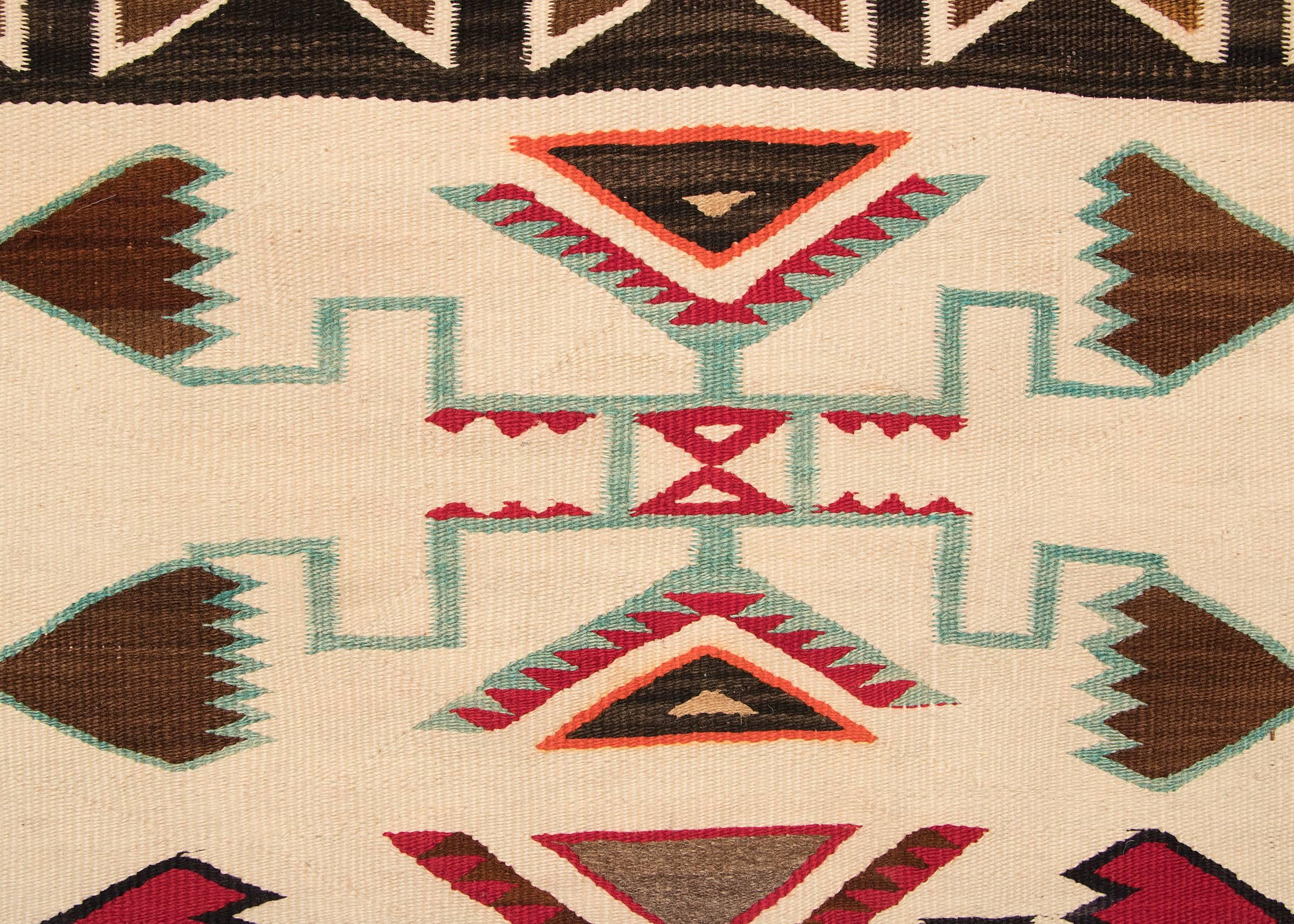 Woven Vintage Navajo Trading Post Rug, Teec Nos Pos, circa 1920-1940