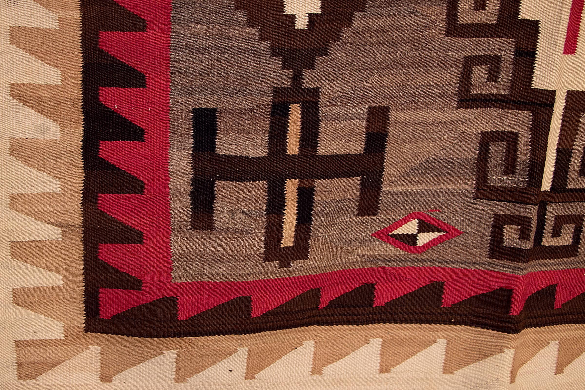 Native American Vintage Navajo Rug, Ganado Trading Post, circa 1935