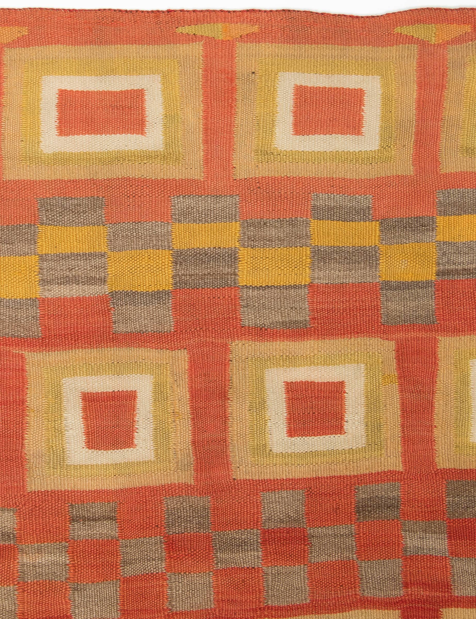 Hand-Woven Antique Native American Transitional Blanket, Navajo Textile, circa 1900