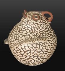 Southwestern Native American Pottery Owl, Attributed to Nelli Bica Zuni Pueblo