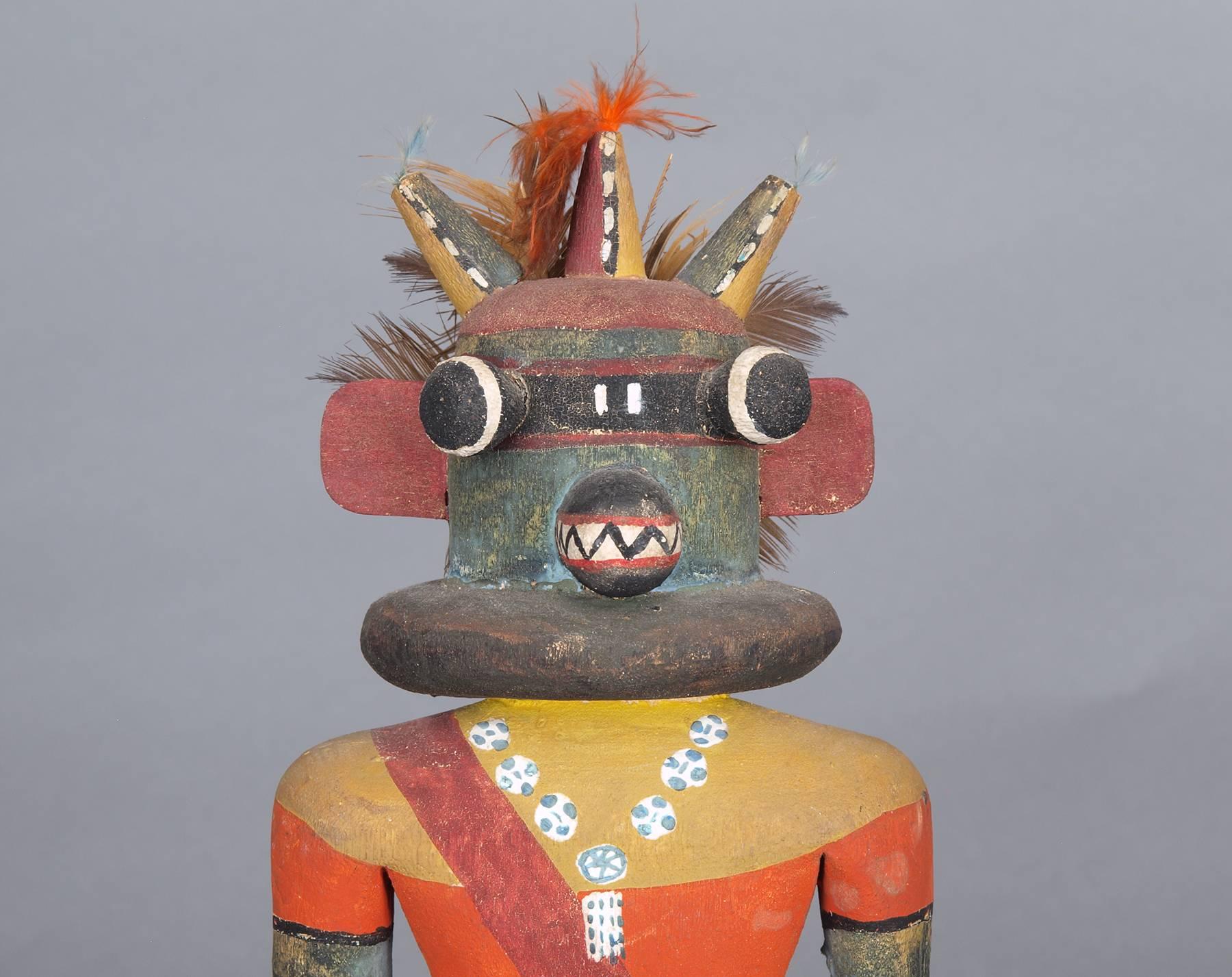 20th Century Rare Pair of Kachina Dolls by the Same Maker, Hopi 'Pueblo Indian'