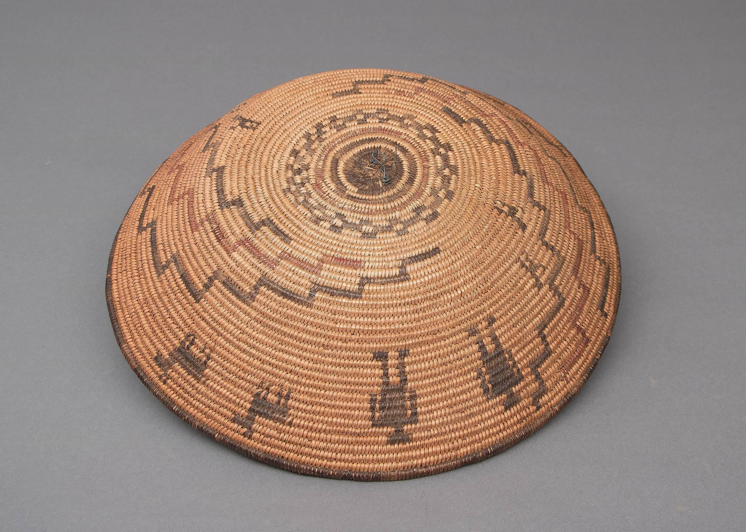 Native American Antique Southwestern American Indian Pictorial Basket, Apache, 19th Century