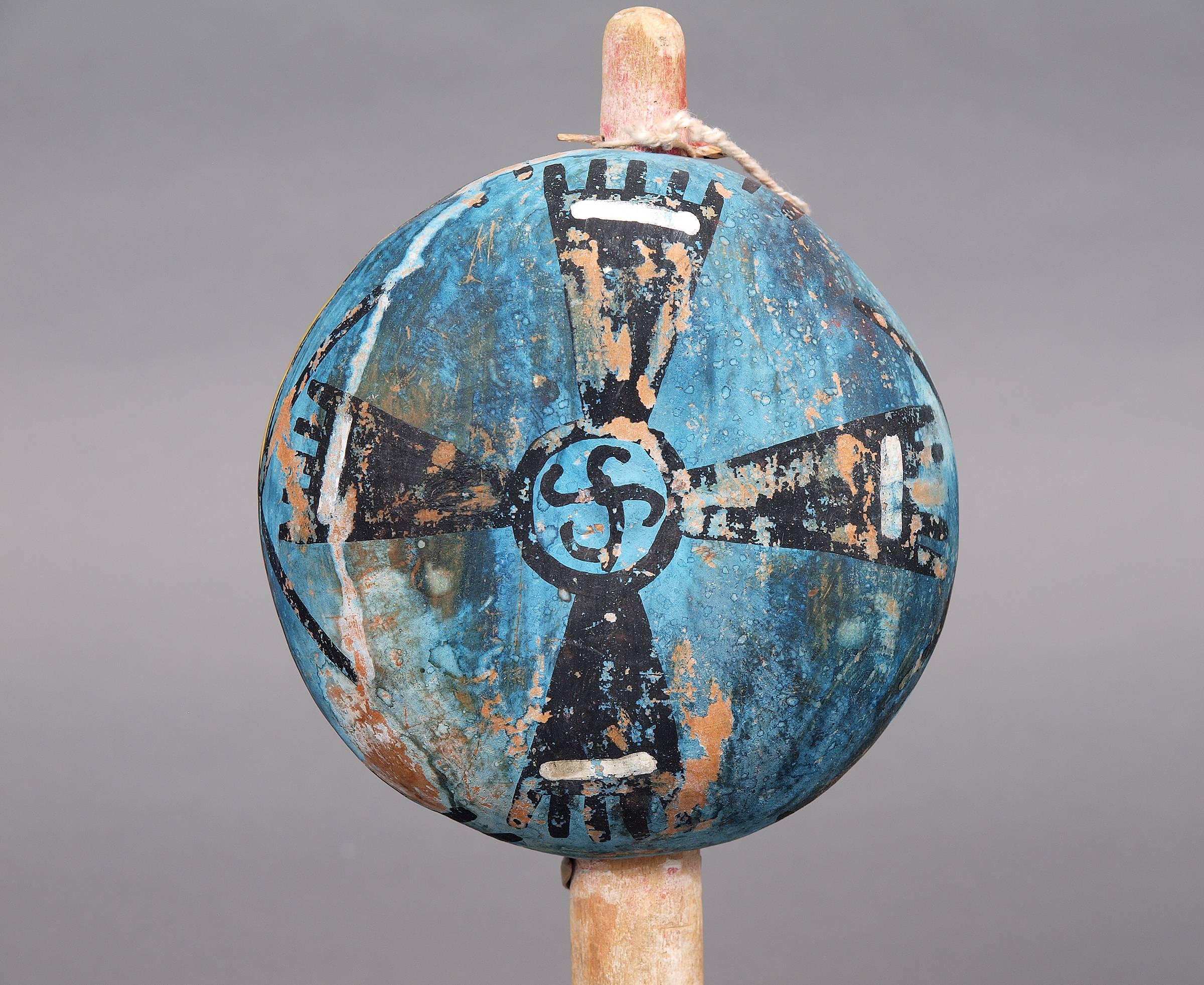 Southwestern Native American Gourd Rattle, Hopi, circa 1900 In Good Condition In Denver, CO