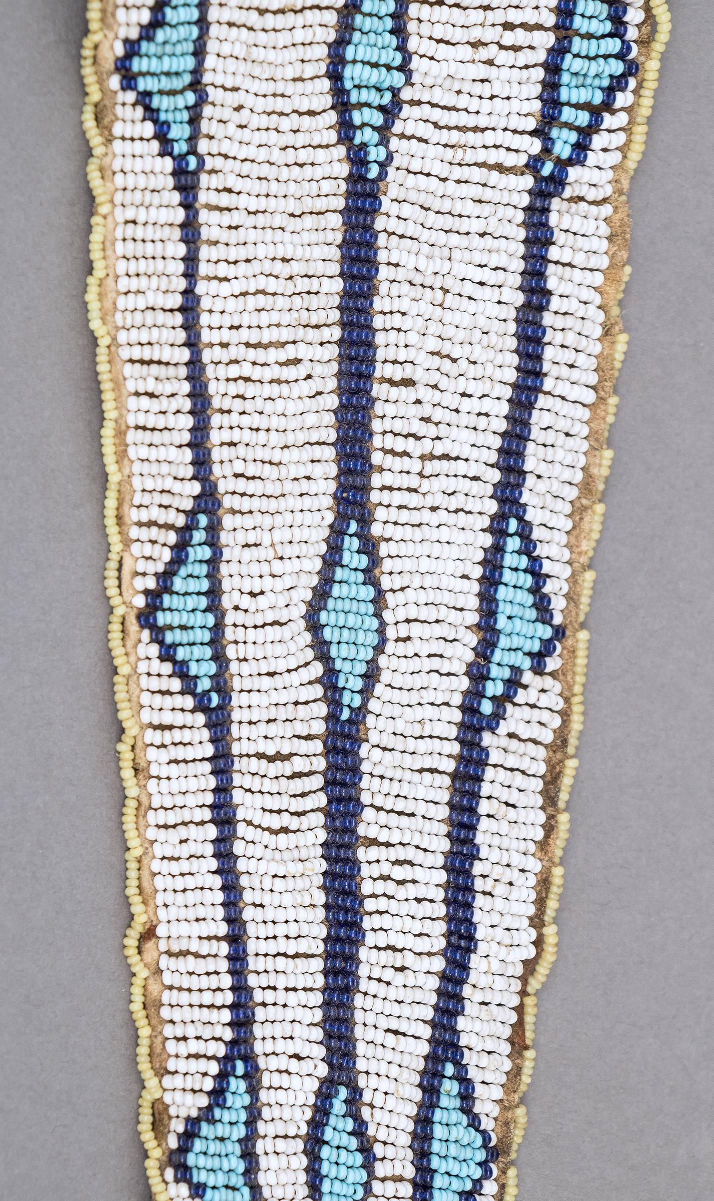 Hide Antique Native American Beaded Tail Bag, Cheyenne/Arapaho, circa 1875