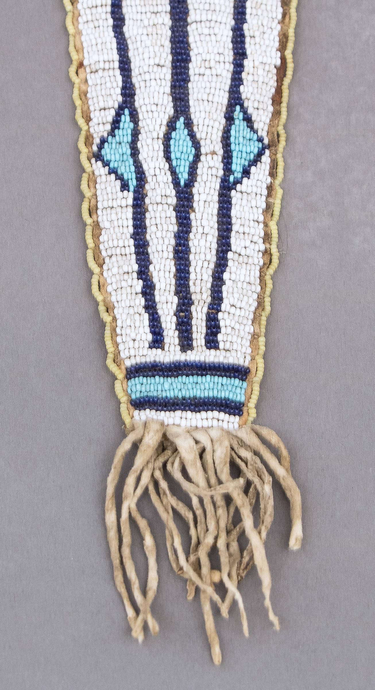 Antique Native American Beaded Tail Bag, Cheyenne/Arapaho, circa 1875 In Excellent Condition In Denver, CO