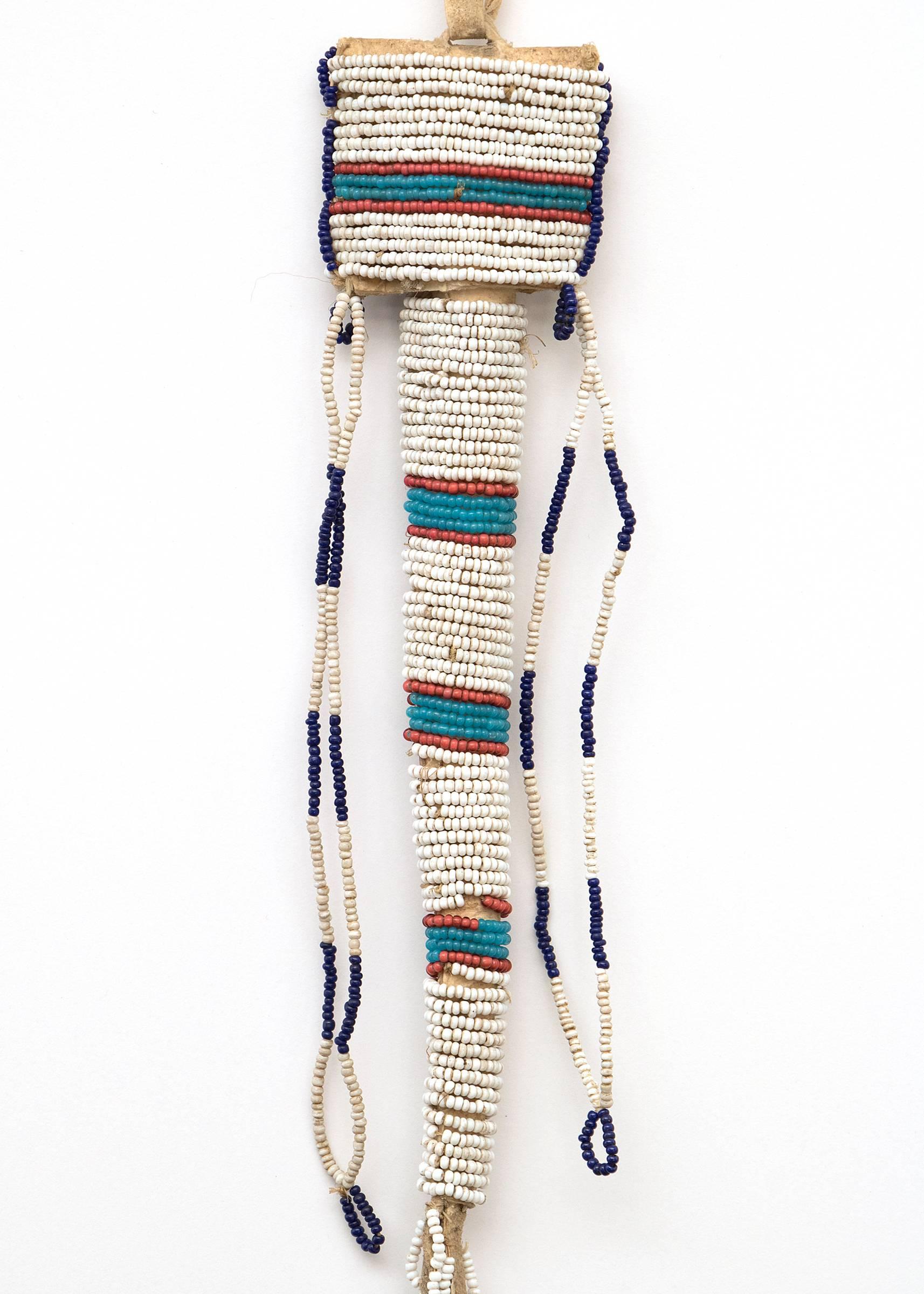 Hide Antique Native American Beaded Awl Case, Sioux 'Plains Indian, ' 19th Century