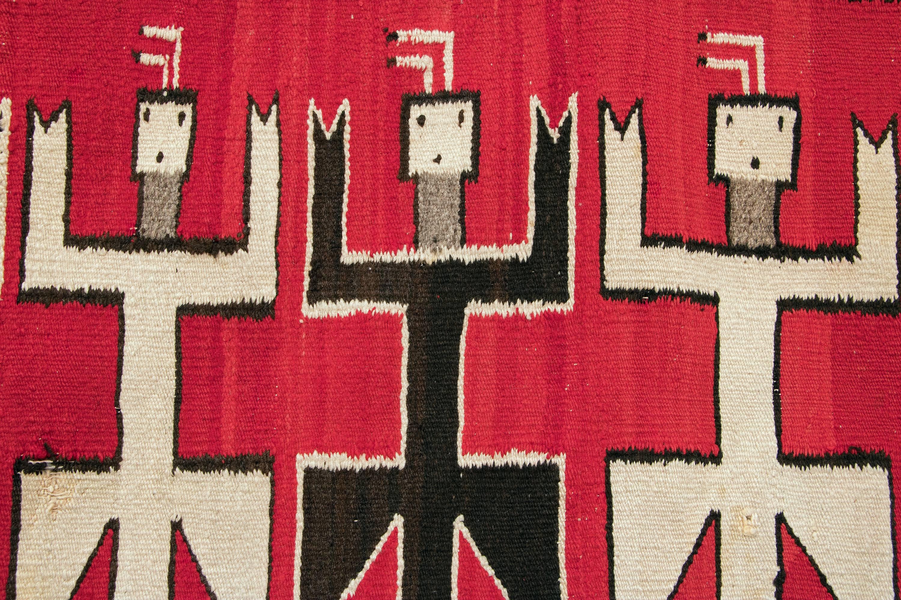American Vintage Navajo Rug, Pictorial Yei Weaving, 20th Century