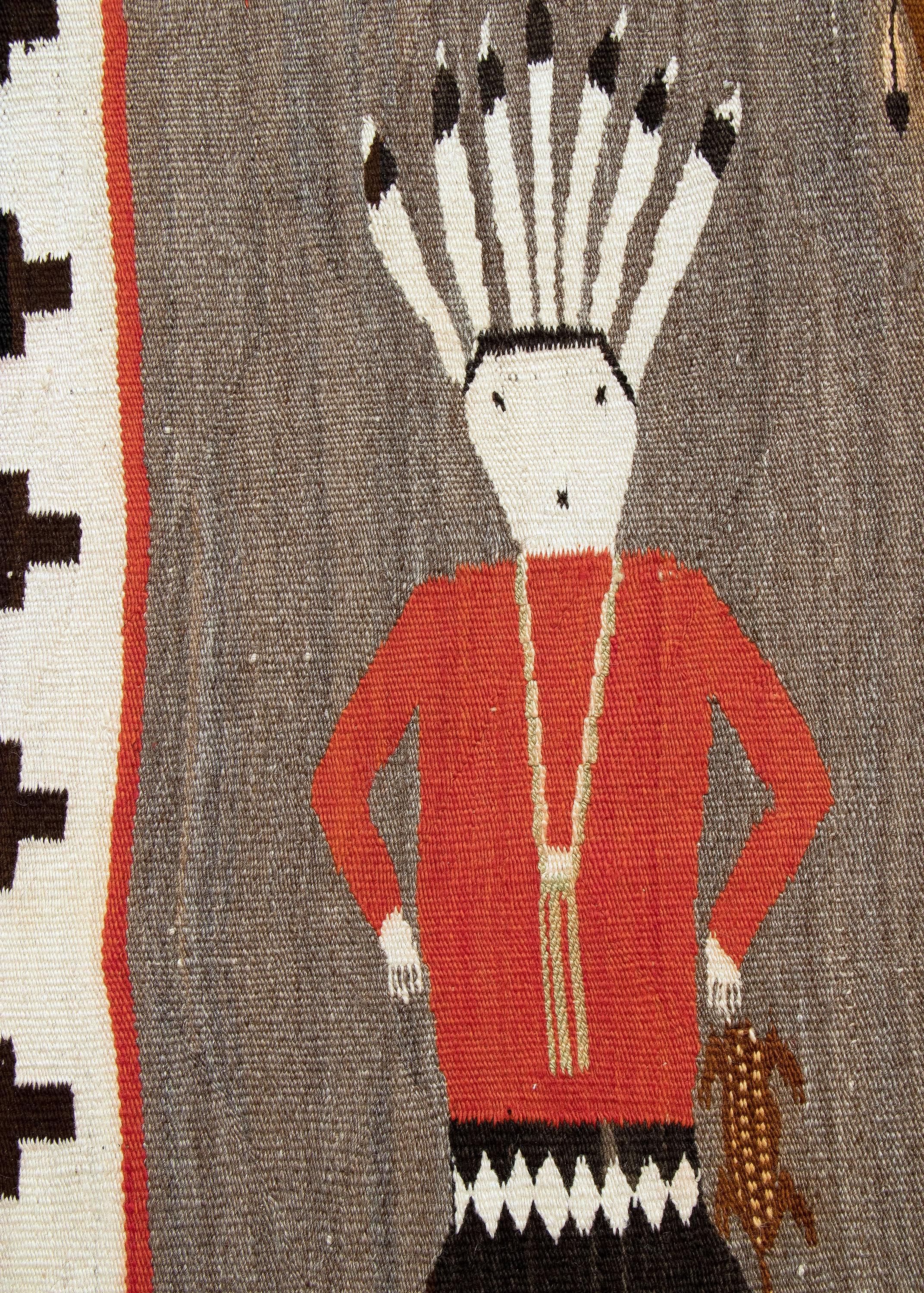 Native American Vintage Navajo Rug - Pictorial Yeibichai from Lukachukai Trading Post, circa 193