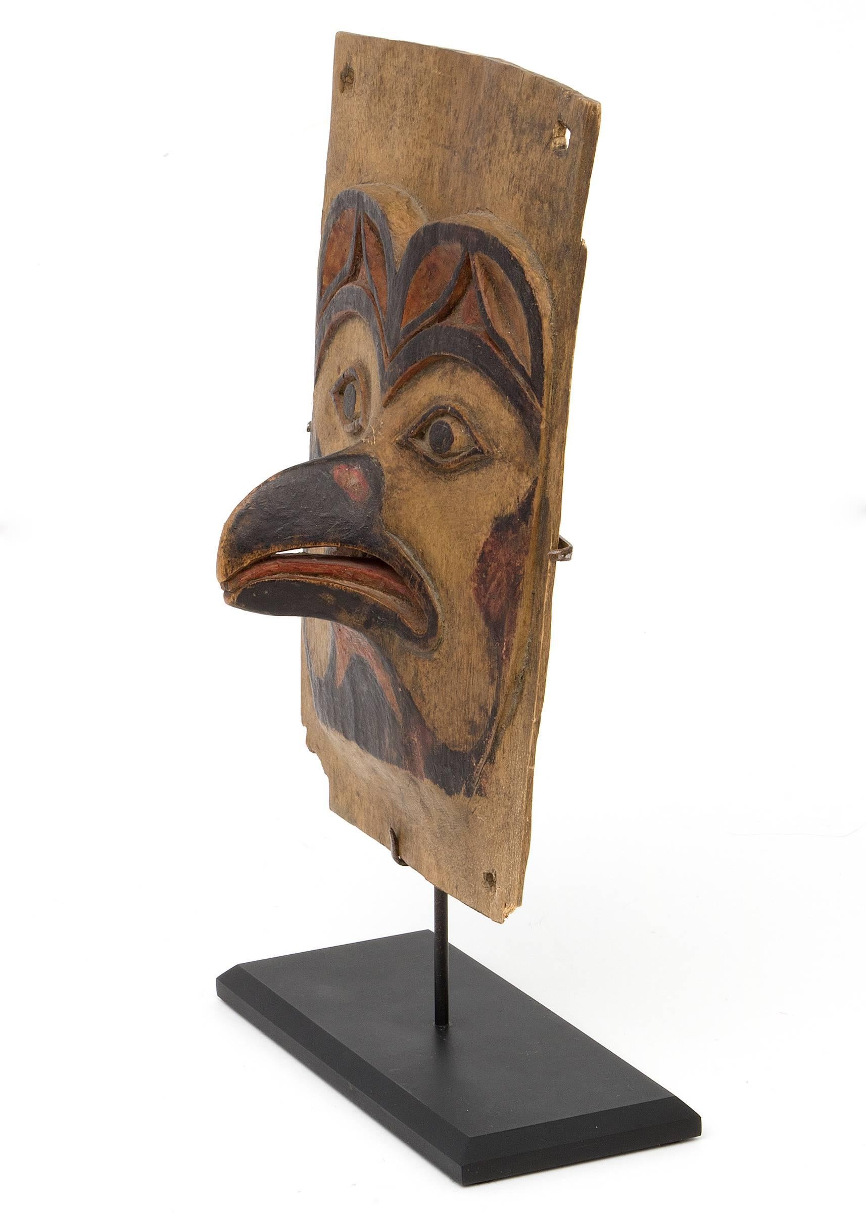 Native American Antique Northwest Coast Carved Frontlet, Tlingit/Tsimshian, late 19th century