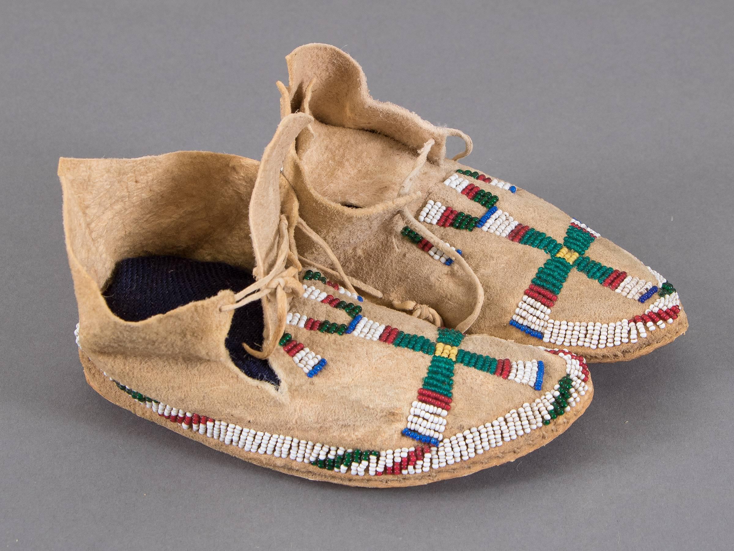Native American Antique Beaded Child's Moccasins, Cheyenne 'Plains Indian, ' 19th Century