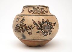 Antique Native American Pottery Jar, San Ildefonso Pueblo, 19th Century